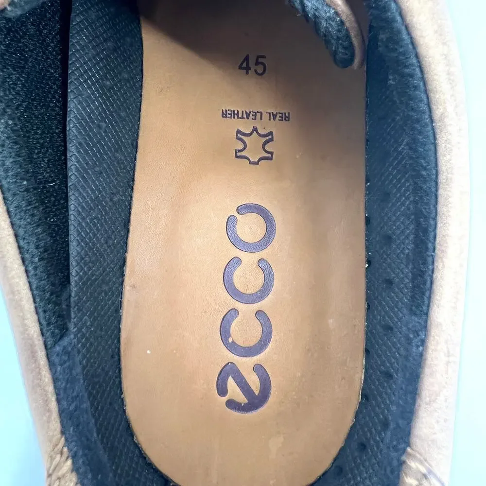 ECCO Mens Brown Leather Lace Up Loafers Euro Size 45